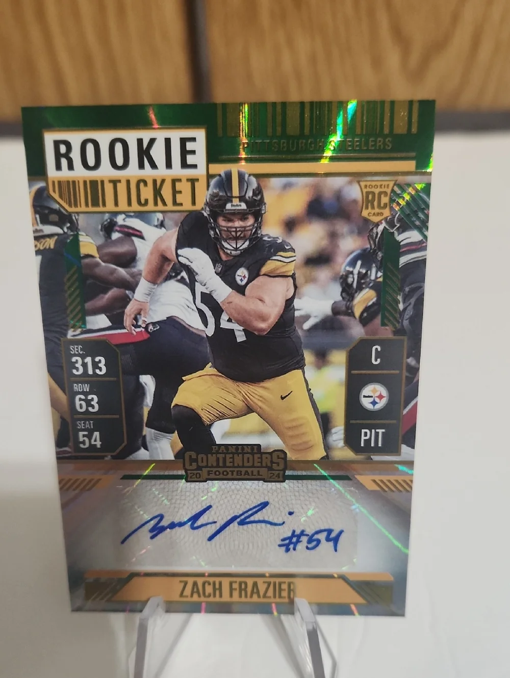 2024 Contenders Zach Frazier Rookie Ticket Green Auto (RC) Steelers #230 SP